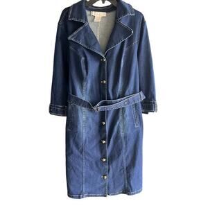 MONROE & MAIN button front denim Blue Jean dress thick stretchy NWOT Plus Sz 18W